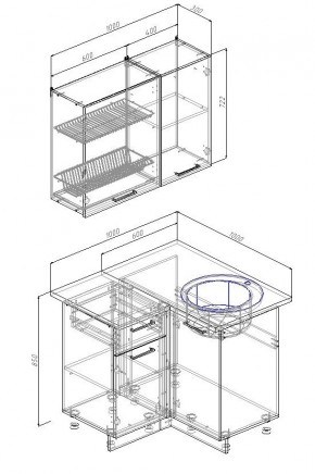 Кухонный гарнитур угловой Лада 1000х1000 (Стол. 38мм) в Шадринске - shadrinsk.ok-mebel.com | фото 2