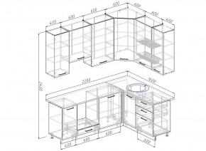 Кухонный гарнитур угловой Латте 2200х1600 (Стол. 38мм) в Шадринске - shadrinsk.ok-mebel.com | фото 2