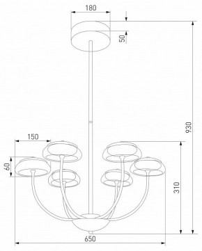 Люстра на штанге Eurosvet Fungo 50388 LED черный в Шадринске - shadrinsk.ok-mebel.com | фото 4