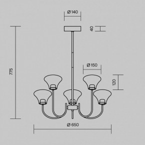 Люстра на штанге Maytoni Dynasty MOD402PL-L20BS3K в Шадринске - shadrinsk.ok-mebel.com | фото 6