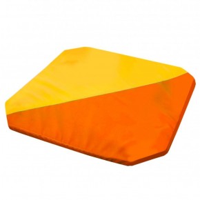 Мат гимнастический 1,3x1,3x0,05м складной скошенные углы цв.оранжевый-желтый в Шадринске - shadrinsk.ok-mebel.com | фото 1