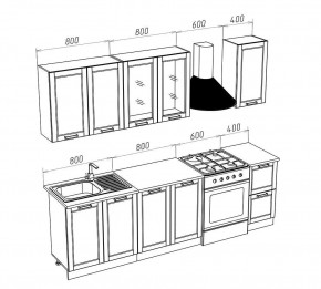 МИЛАНО Кухонный гарнитур 2,0 м Компоновка №1 (Орех) в Шадринске - shadrinsk.ok-mebel.com | фото 3