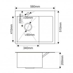 Мойка HD5851L MELANA ProfLine 3,0/200 САТИН врезная прямоугольная с коландером HD5851L в Шадринске - shadrinsk.ok-mebel.com | фото 2