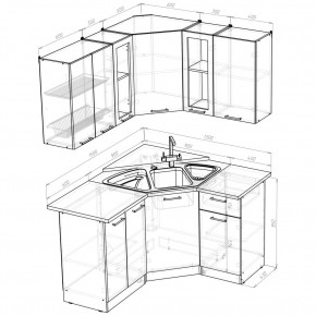 ОЛЬГА Кухонный гарнитур Оптима 2 (1500*1300 мм) в Шадринске - shadrinsk.ok-mebel.com | фото 2