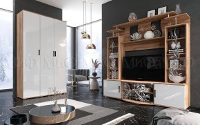 Пенал Виста (Белый глянец/Дуб крафт) в Шадринске - shadrinsk.ok-mebel.com | фото 3