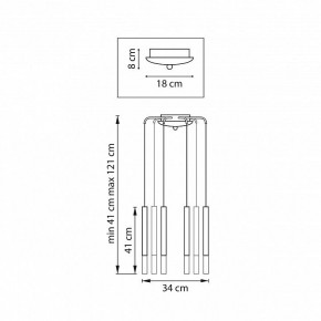 Подвесная люстра Lightstar Tubo L8T747133 в Шадринске - shadrinsk.ok-mebel.com | фото 3