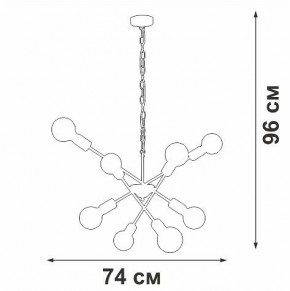 Подвесная люстра Vitaluce V4750 V4750-1/8 в Шадринске - shadrinsk.ok-mebel.com | фото 2