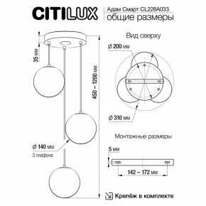 Подвесной светильник Citilux Адам Смарт CL228A033 в Шадринске - shadrinsk.ok-mebel.com | фото 9