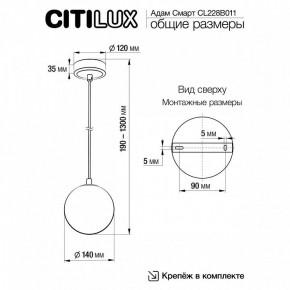 Подвесной светильник Citilux Адам Смарт CL228B011 в Шадринске - shadrinsk.ok-mebel.com | фото 5