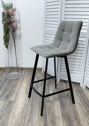 Полубарный стул CHILLI-QB SQUARE светло-серый #26, велюр / черный каркас (H=66cm) М-City в Шадринске - shadrinsk.ok-mebel.com | фото 2
