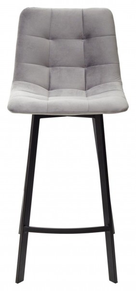 Полубарный стул CHILLI-QB SQUARE светло-серый #26, велюр / черный каркас (H=66cm) М-City в Шадринске - shadrinsk.ok-mebel.com | фото 3