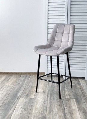 Полубарный стул ХОФМАН, цвет H-09 Светло-серый, велюр / черный каркас H=63cm М-City в Шадринске - shadrinsk.ok-mebel.com | фото 2