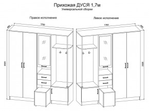 Прихожая Дуся 1.7 УНИ (Дуб Бунратти/Белый Бриллиант) в Шадринске - shadrinsk.ok-mebel.com | фото 2
