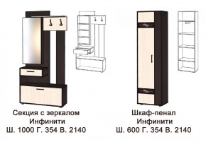 ИНФИНИТИ Прихожая (Секция с зеркалом + шкаф-пенал) в Шадринске - shadrinsk.ok-mebel.com | фото 3