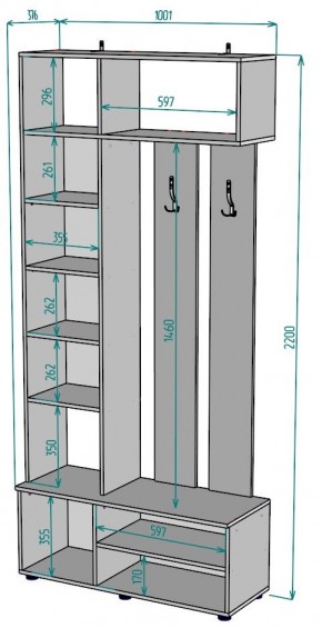 Прихожая с зеркалом V25_M в Шадринске - shadrinsk.ok-mebel.com | фото 2