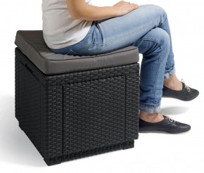 Пуфик Куб с подушкой (Cube with cushion) графит - прохладный серый в Шадринске - shadrinsk.ok-mebel.com | фото 2