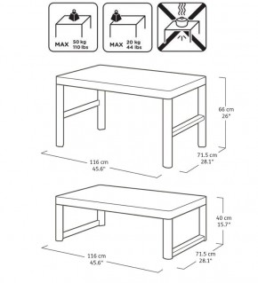 Раскладной стол Лион с регулируемой высотой столешницы (Lyon rattan table) графит (h400/650) в Шадринске - shadrinsk.ok-mebel.com | фото 3