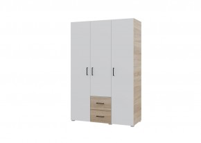 Шкаф 3-х створчатый с ящиками VICTOR (Сонома-Белый) в Шадринске - shadrinsk.ok-mebel.com | фото
