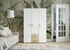 Шкаф 3-х створчатый с ящиками VICTOR (Сонома-Белый) в Шадринске - shadrinsk.ok-mebel.com | фото 3