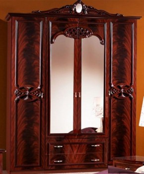 Шкаф 4-х дверный с зеркалами (03.144) Ольга (могано) в Шадринске - shadrinsk.ok-mebel.com | фото