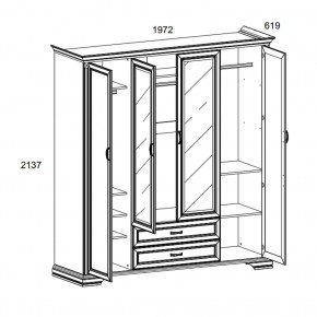 Шкаф 4D2S Z , MONAKO, цвет Сосна винтаж в Шадринске - shadrinsk.ok-mebel.com | фото