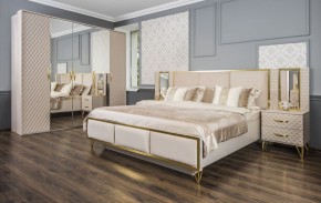 Шкаф 5-ти ств с зеркалами Lara (бежевый глянец) в Шадринске - shadrinsk.ok-mebel.com | фото 4