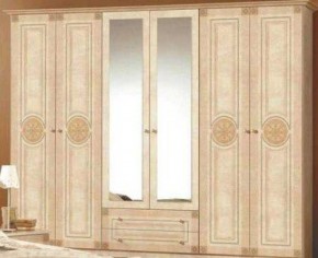 Шкаф 6-и дверный с зеркалами (02.146) Рома (беж) в Шадринске - shadrinsk.ok-mebel.com | фото