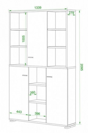 Шкаф книжный Домино ПУ-40-3 в Шадринске - shadrinsk.ok-mebel.com | фото 2