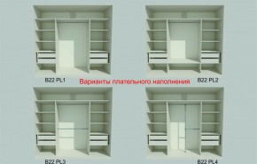 Шкаф-купе 2450 серии NEW CLASSIC K6Z+K1+K6+B22+PL1 (по 2 ящика лев/прав+1 штанга) профиль «Капучино» в Шадринске - shadrinsk.ok-mebel.com | фото 6