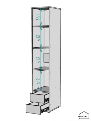 Шкаф Linnea MHR-1-4 2050х400х510 (ДВ-М 11.1.25) в Шадринске - shadrinsk.ok-mebel.com | фото 3