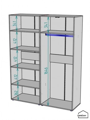 Шкаф Linnea MHR-4-1 2050х1600х510 (Белый-М 11.1.2) в Шадринске - shadrinsk.ok-mebel.com | фото 3