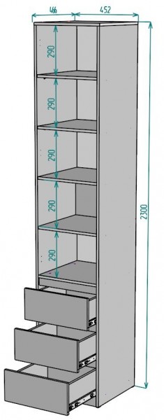 Шкаф Мальта H160 в Шадринске - shadrinsk.ok-mebel.com | фото 2