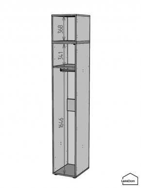 Шкаф с антресолью Linnea MHR-1A-1 2450х400х510 (ДВ-М 11.1.25) в Шадринске - shadrinsk.ok-mebel.com | фото 3