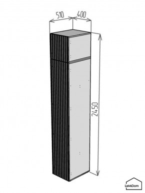 Шкаф с антресолью Linnea MHR-1A-2 2450х400х510 (Графит-М 11.1.25) в Шадринске - shadrinsk.ok-mebel.com | фото 2