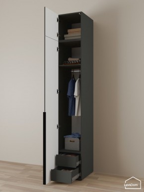 Шкаф с антресолью Linnea MHR-1A-3 2450х400х510 (Графит-М 11.1.25) в Шадринске - shadrinsk.ok-mebel.com | фото 5