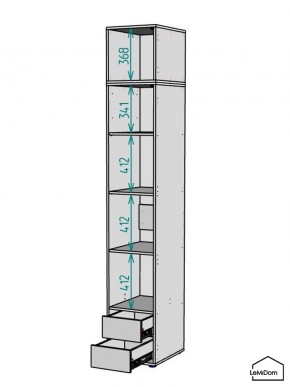 Шкаф с антресолью Linnea MHR-1A-4 2450х400х510 (Графит-М 11.1.25) в Шадринске - shadrinsk.ok-mebel.com | фото 3