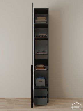 Шкаф с антресолью Linnea MHR-1A-4 2450х400х510 (Графит-М 11.1.25) в Шадринске - shadrinsk.ok-mebel.com | фото 4