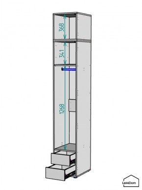 Шкаф с антресолью Linnea MHR-1POA-3 2450х400х510 (Белый-М 11.1.2) в Шадринске - shadrinsk.ok-mebel.com | фото 3