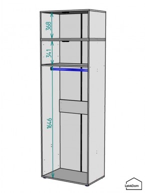 Шкаф с антресолью Linnea MHR-2A-1 2450х800х510 (Графит-М 11.1.25) в Шадринске - shadrinsk.ok-mebel.com | фото 3
