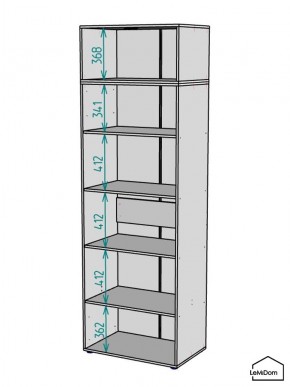 Шкаф с антресолью Linnea MHR-2A-2 2450х800х510 (Графит-М 11.1.25) в Шадринске - shadrinsk.ok-mebel.com | фото 3