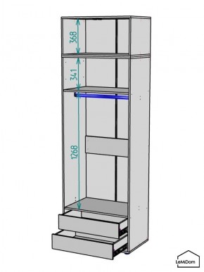 Шкаф с антресолью Linnea MHR-2A-3 2450х800х510 (Белый-М 11.1.2) в Шадринске - shadrinsk.ok-mebel.com | фото 3