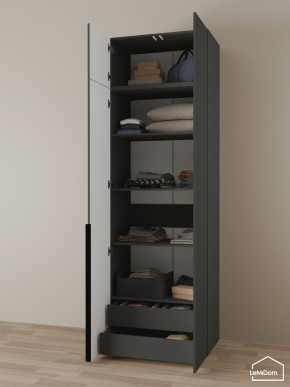 Шкаф с антресолью Linnea MHR-2A-3 2450х800х510 (Графит-М 11.1.25) в Шадринске - shadrinsk.ok-mebel.com | фото 6