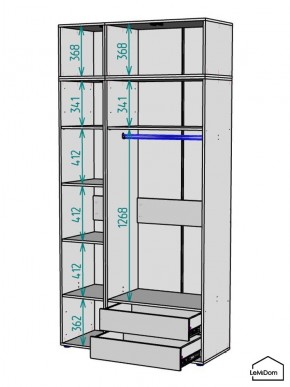 Шкаф с антресолью Linnea MHR-3POA-2 2450х1200х510 (Белый-М 11.1.2) в Шадринске - shadrinsk.ok-mebel.com | фото 3