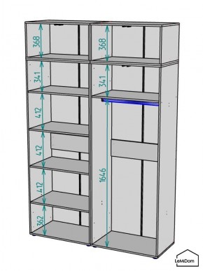 Шкаф с антресолью Linnea MHR-4A-1 2450х1600х510 (Графит-М 11.1.25) в Шадринске - shadrinsk.ok-mebel.com | фото 3