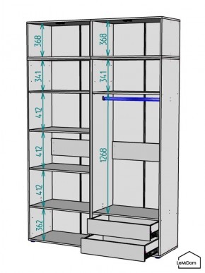 Шкаф с антресолью Linnea MHR-4A-2 2450х1600х510 (ДВ-М 11.1.25) в Шадринске - shadrinsk.ok-mebel.com | фото 3