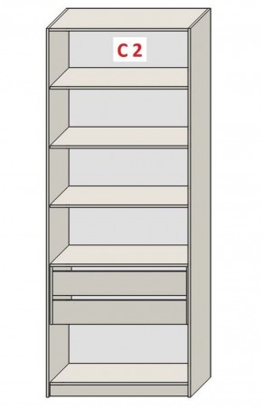 Шкаф СТАНДАРТ С1 без ящика серия "ГЕСТИЯ" (Бежевый песок/Дуб Небраска натуральный ) 800*520*2300 в Шадринске - shadrinsk.ok-mebel.com | фото 6