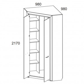 Шкаф угловой 2D, OLIVIA, цвет вудлайн крем/дуб анкона в Шадринске - shadrinsk.ok-mebel.com | фото 3