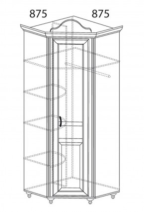 Шкаф угловой №562 "Алиса" (угол 875*875) в Шадринске - shadrinsk.ok-mebel.com | фото 2