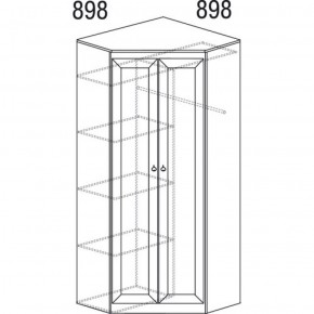 Шкаф угловой №606 Инна (угол 898*898) Денвер темный в Шадринске - shadrinsk.ok-mebel.com | фото 3