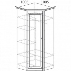Шкаф угловой №662 "Флоренция" Фасад зеркало (угол 1005*1005) Дуб оксфорд в Шадринске - shadrinsk.ok-mebel.com | фото 2